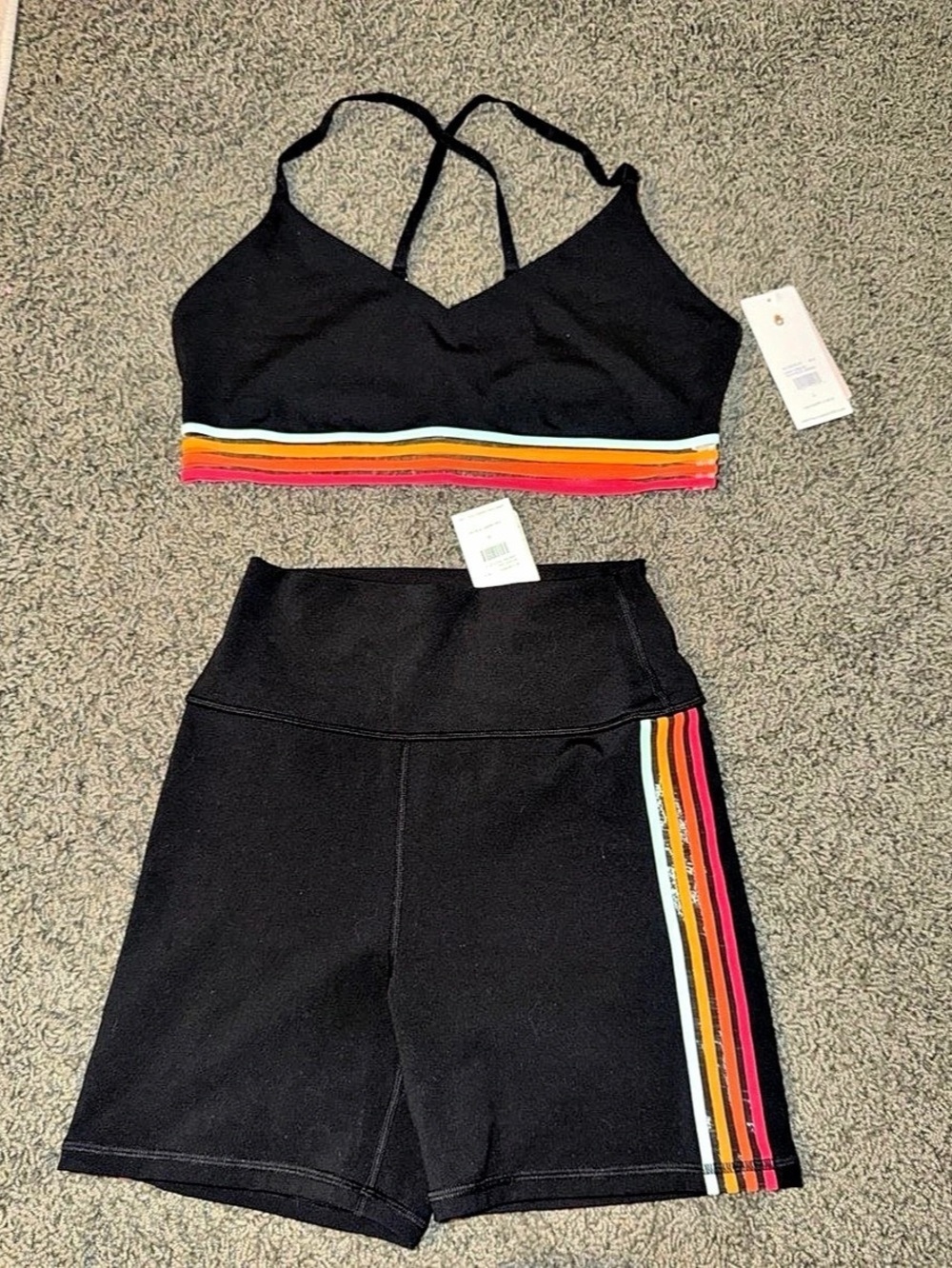 Spiritual Gangster Kaia Rainbow Bra (L)and Biker Short (s)Set
